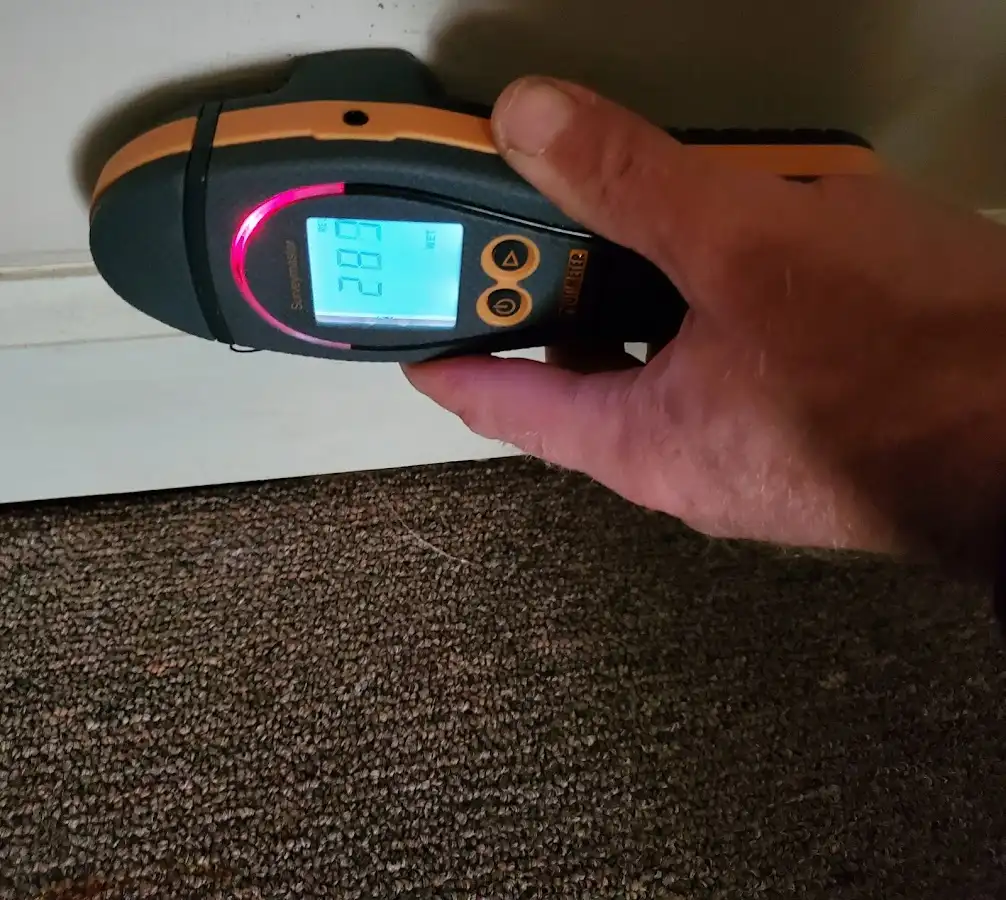 Moisture detection at baseboard during Mold Inspection & Testing in Brigantine